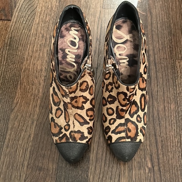 Sam Edelman Leopard Black Sparkle Booties - Picture 2 of 6